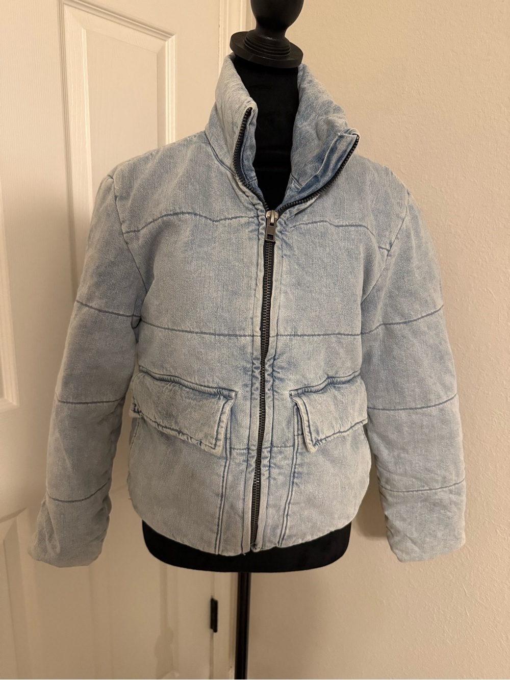 KanCan Navy Quilted Jacket - Small - Picture 1 of 10